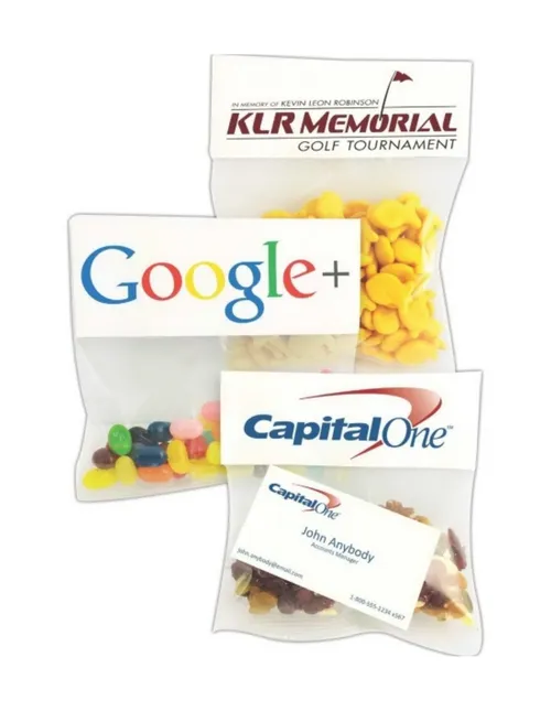 Custom branded header snack bags