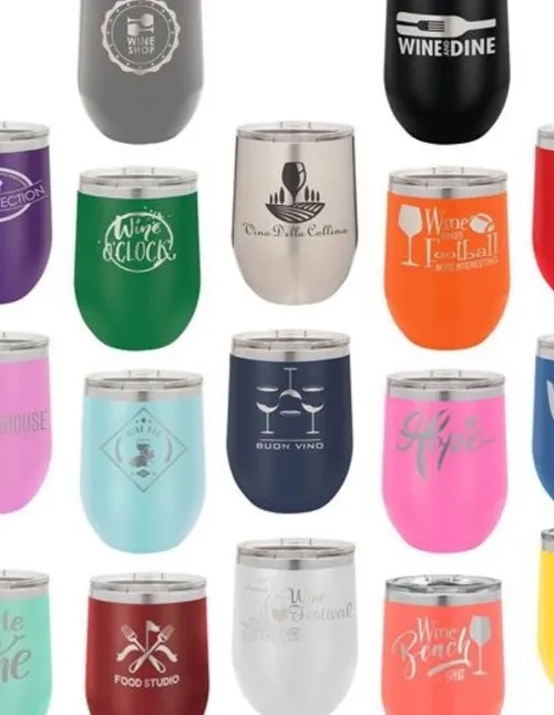 Custom branded stemless wine tumbler